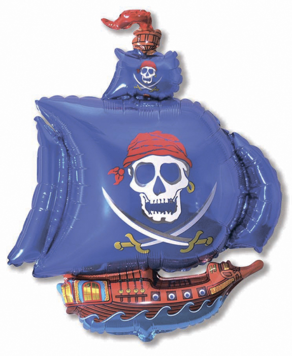 Шар Фигура, Пиратский корабль (синий) / Pirate Ship (в упаковке)
