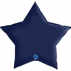 Шар Звезда, Темно-синий, Сатин / Navy Blue (в упаковке)