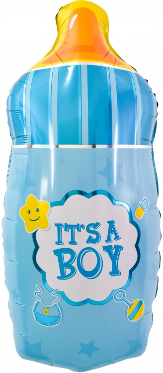 Шар Фигура, Бутылочка для малыша мальчика, Голубой (в упаковке)