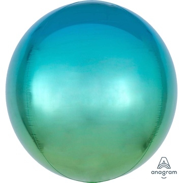 Шар Сфера 3D, Омбре Зелено-голубой