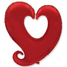 Шар фигура, Сердце витое, Красный / Heart shape Y red