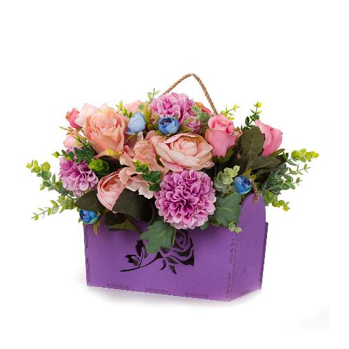 Декоративный ящик для цветов "Роза", Фиолетовый