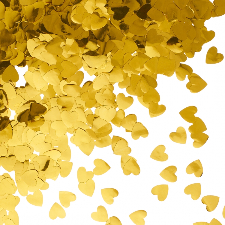Конфетти фольга Сердце, Золото, Металлик 1,5 см 