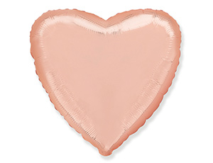 Шар Сердце, Розовое золото, Металлик / Rose Gold (в упаковке)
