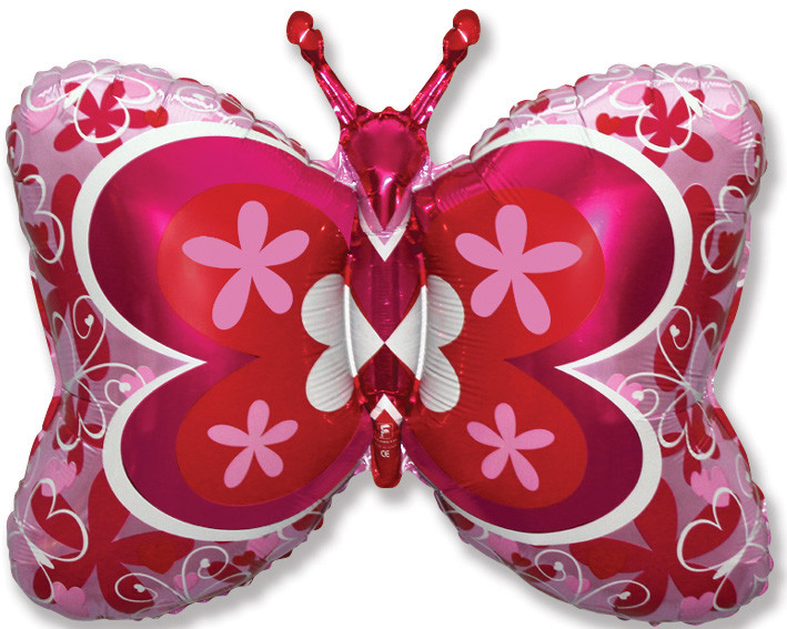 Шар Фигура, Бабочка Декор, розовый / Butterfly Pink (в упаковке)