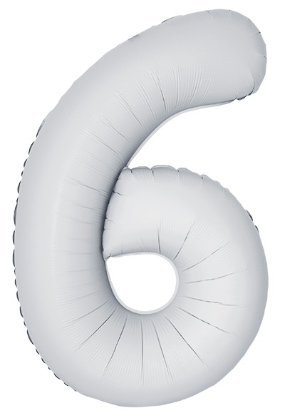 Шар Цифра "6" Slim Белый, Матовый / White (в упаковке)   Шар Цифра "6" Slim Белый, Матовый / White (в упаковке)