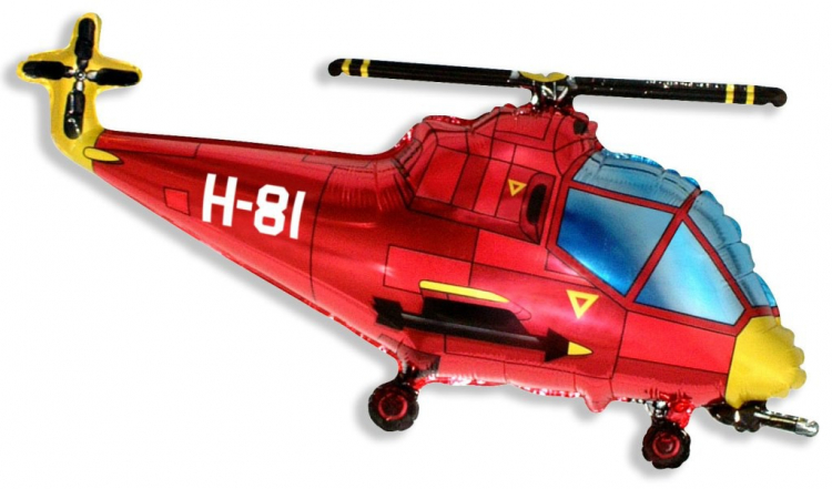 Шар Фигура, Вертолёт (красный) / Helicopter (в упаковке)